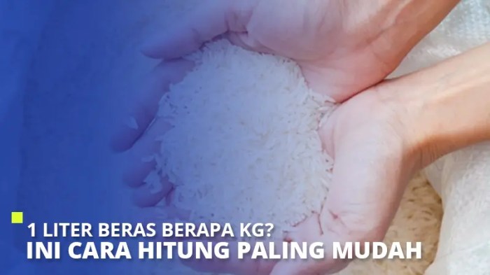 1 kg beras berapa gelas