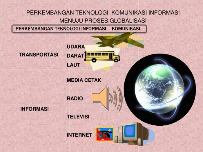 perkembangan informasi globalisasi teknologi komunikasi proses menuju transportasi